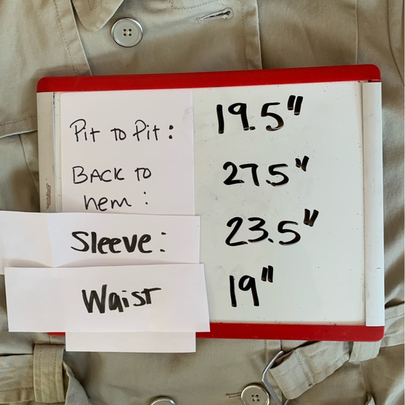 Joan Rivers (QVC) Double Breasted Short Trench Coat ~ Khaki Cotton ~ Size M - Picture 16 of 16